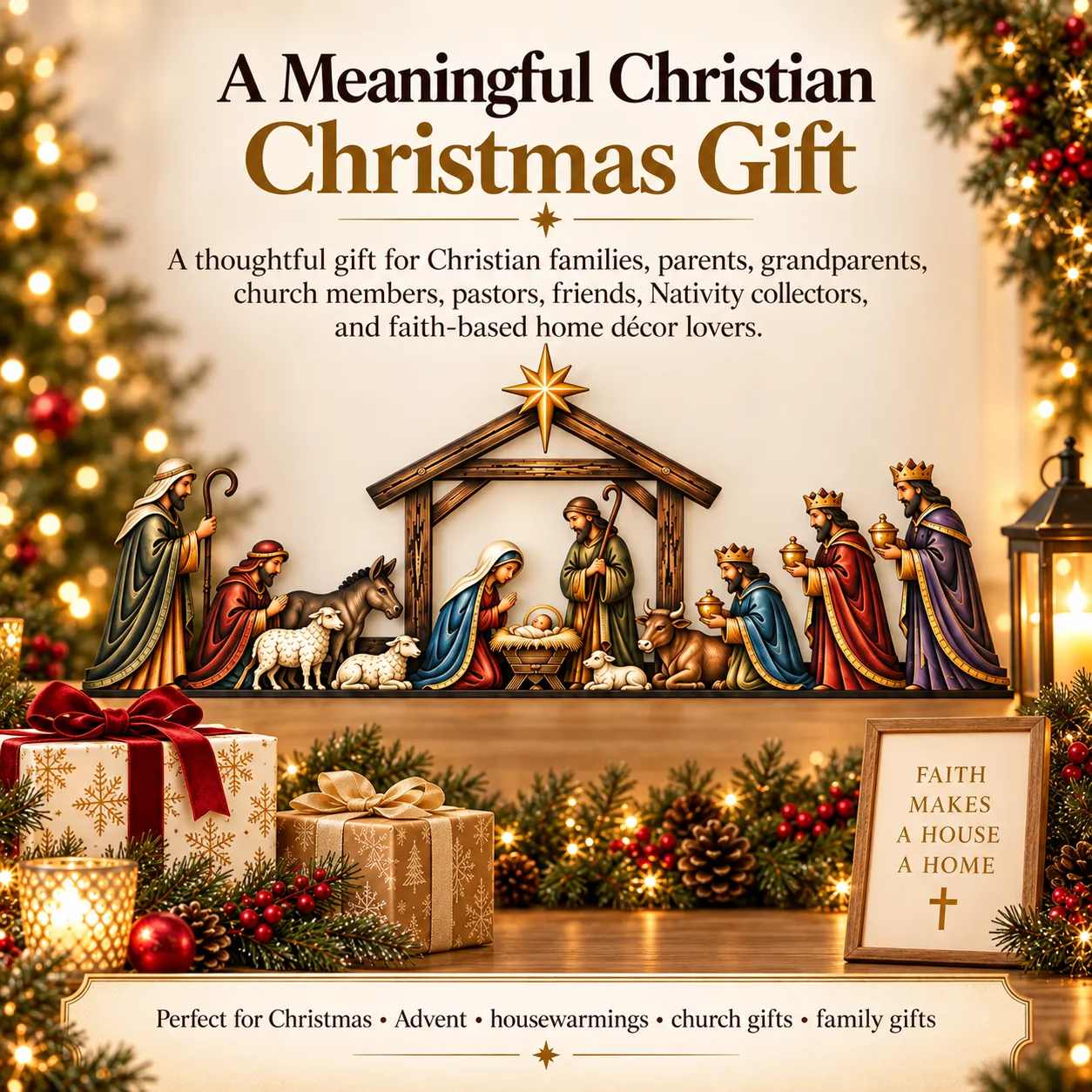 ✝Early Christmas Promotion 49% OFF-Nativity Scene Door Topper | Bring The Story Of Christmas Home