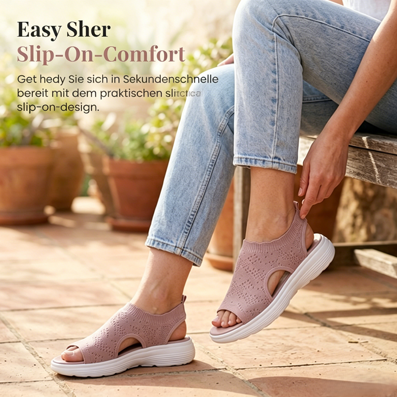 ⏳Time-Limited Special Price: ￡23.99!!🎁Women’s Knit Platform Sandals – Lightweight, Breathable & Arch-Supported 🏝️☁️  Cushioned Memory Foam Footbed • Non-Slip Sole • All-Day Comfort for Summer Walks, Holidays & City Days 🎁🇬🇧