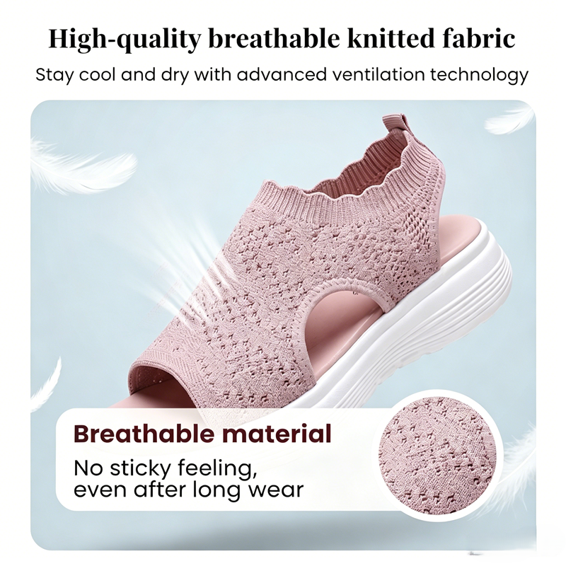 ⏳Time-Limited Special Price: ￡23.99!!🎁Women’s Knit Platform Sandals – Lightweight, Breathable & Arch-Supported 🏝️☁️  Cushioned Memory Foam Footbed • Non-Slip Sole • All-Day Comfort for Summer Walks, Holidays & City Days 🎁🇬🇧