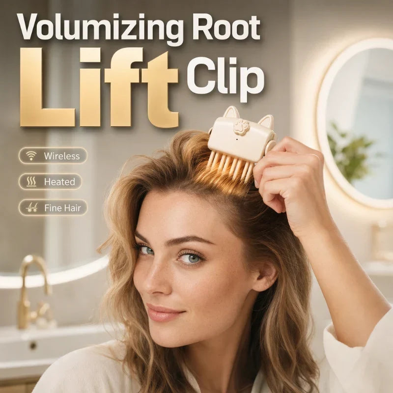 ⏳LAST DAY SALE ONLY ￡19.99!!🎉48K+ Sold 💇 Wireless Heated Volumizing Root Lift Clip, Portable Travel Hair Styling Tool for Flat Fine Hair