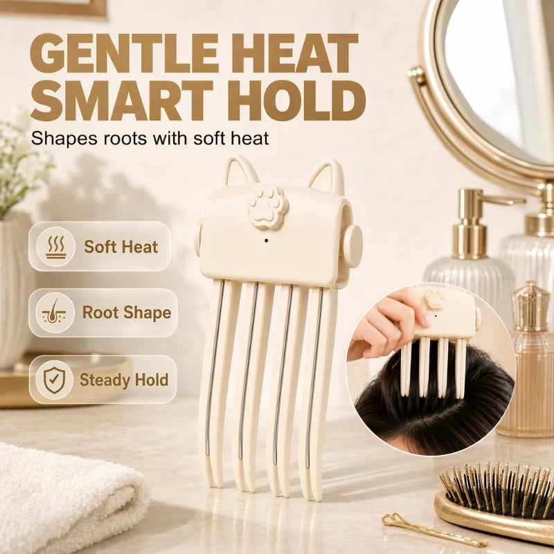 ⏳LAST DAY SALE ONLY ￡19.99!!🎉48K+ Sold 💇 Wireless Heated Volumizing Root Lift Clip, Portable Travel Hair Styling Tool for Flat Fine Hair