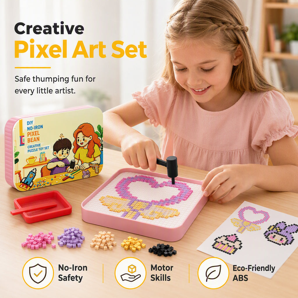 ⏳LAST DAY SALE ONLY￡39.99!🔥✨No-Iron DIY Pixel Beads Craft Kit