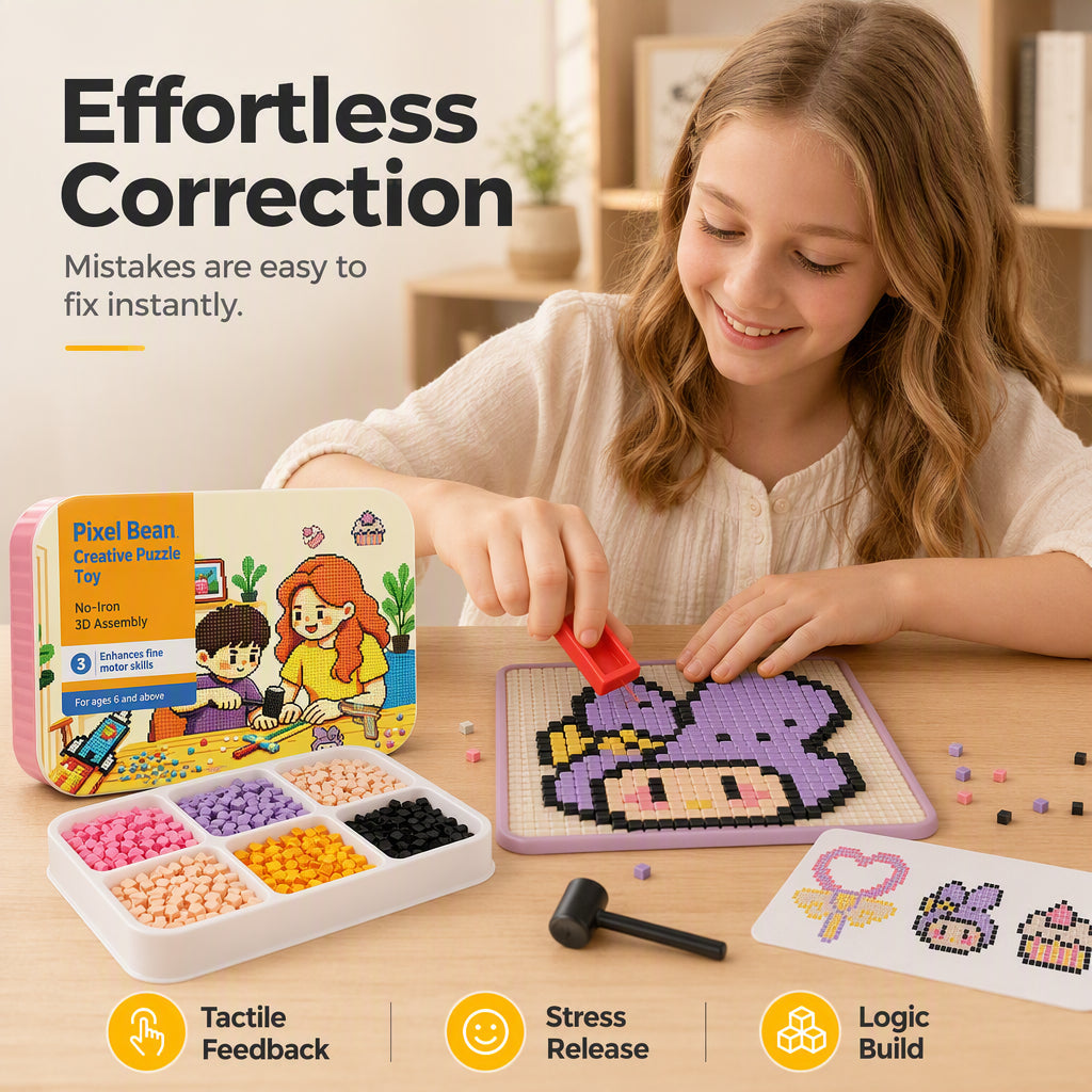 ⏳LAST DAY SALE ONLY￡39.99!🔥✨No-Iron DIY Pixel Beads Craft Kit