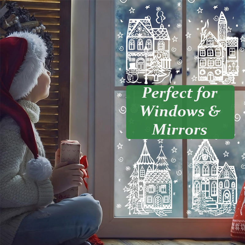 ⏳LAST DAY SALE 49% OFF!🎁🎄 Christmas Village Window Sticker Set