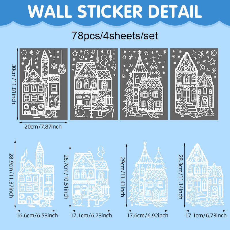 ⏳LAST DAY SALE 49% OFF!🎁🎄 Christmas Village Window Sticker Set