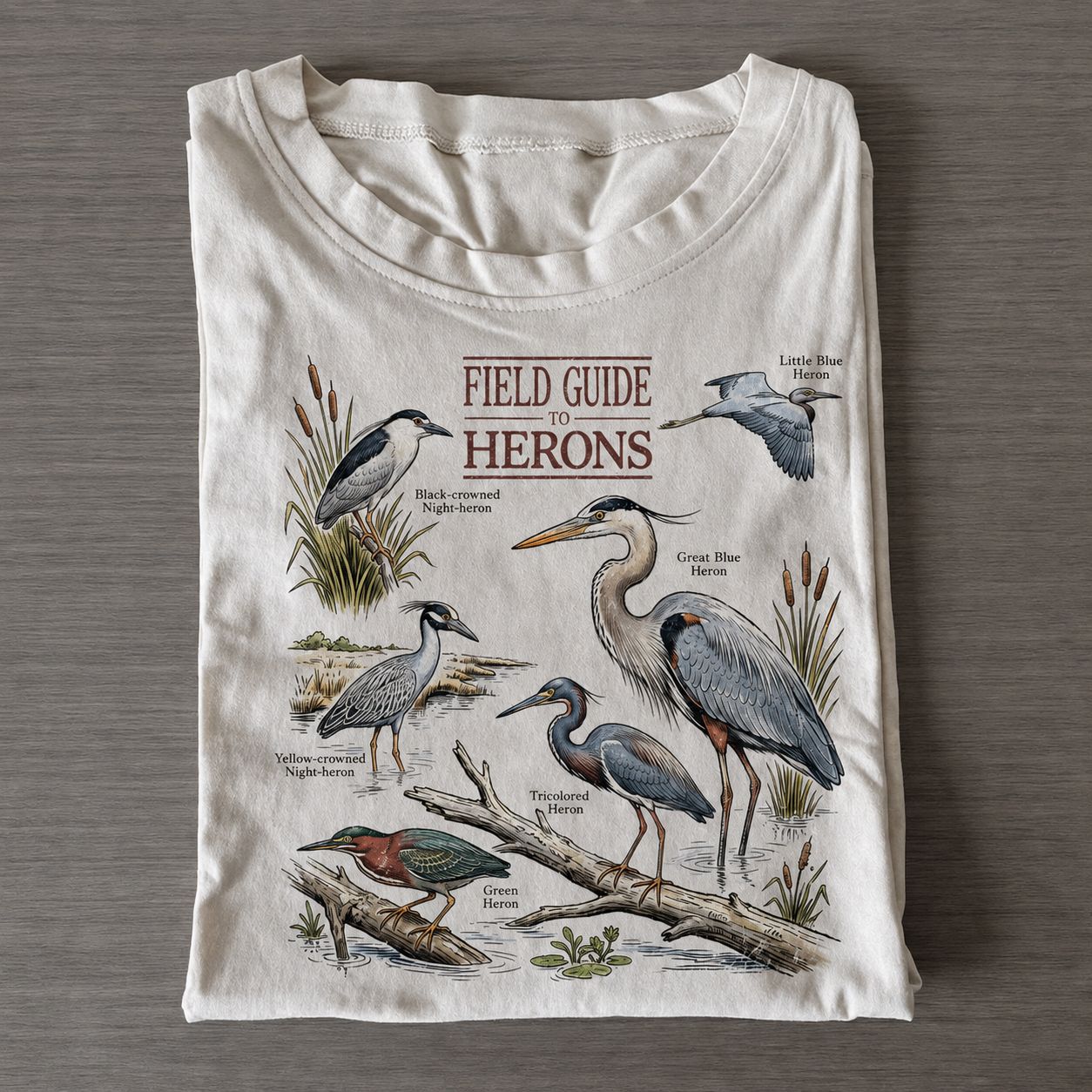 Field Guide Herons T-shirt