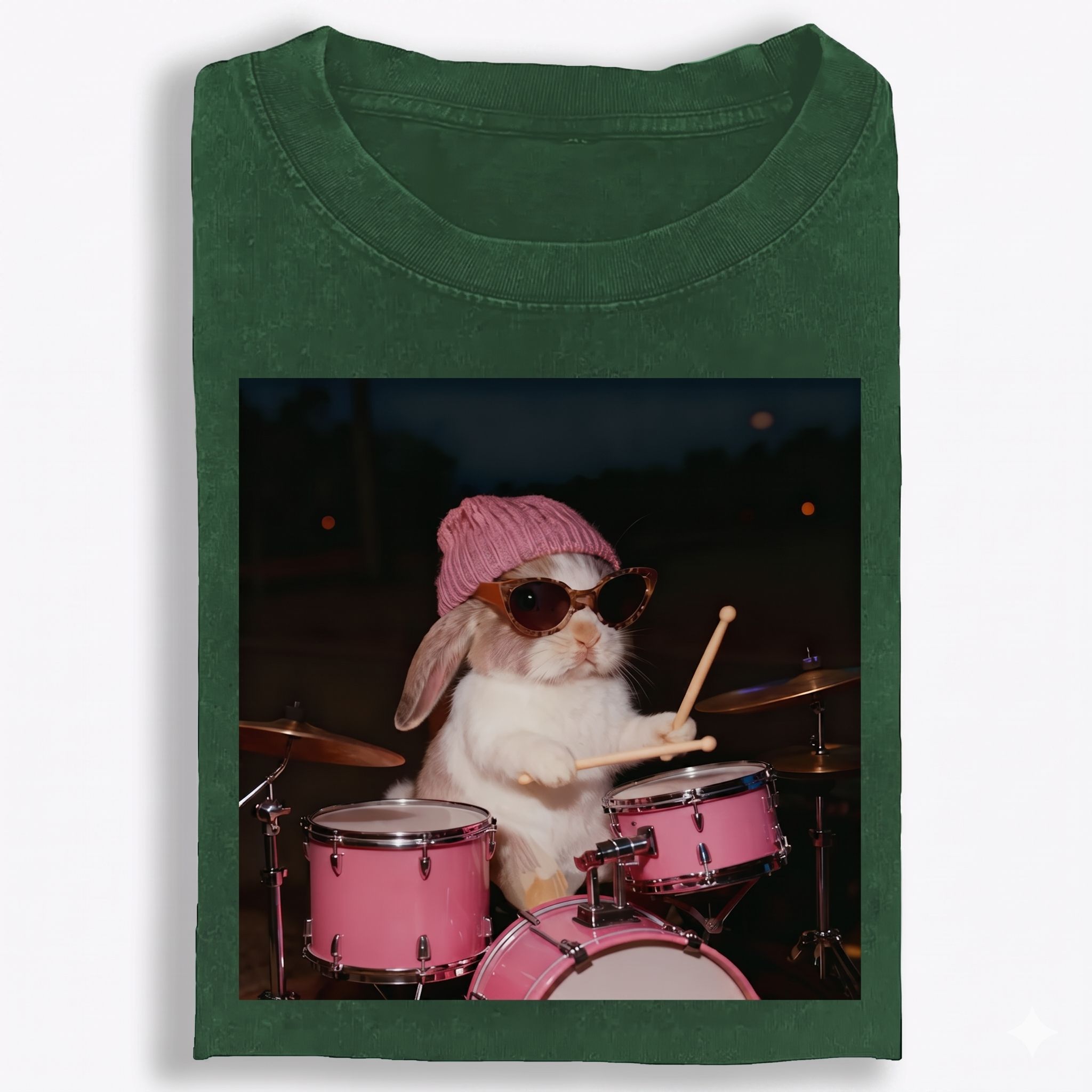 Bunny Rockin' Bunny Retro Washed T-Shirt | 100% Cotton | Streetwear Essential