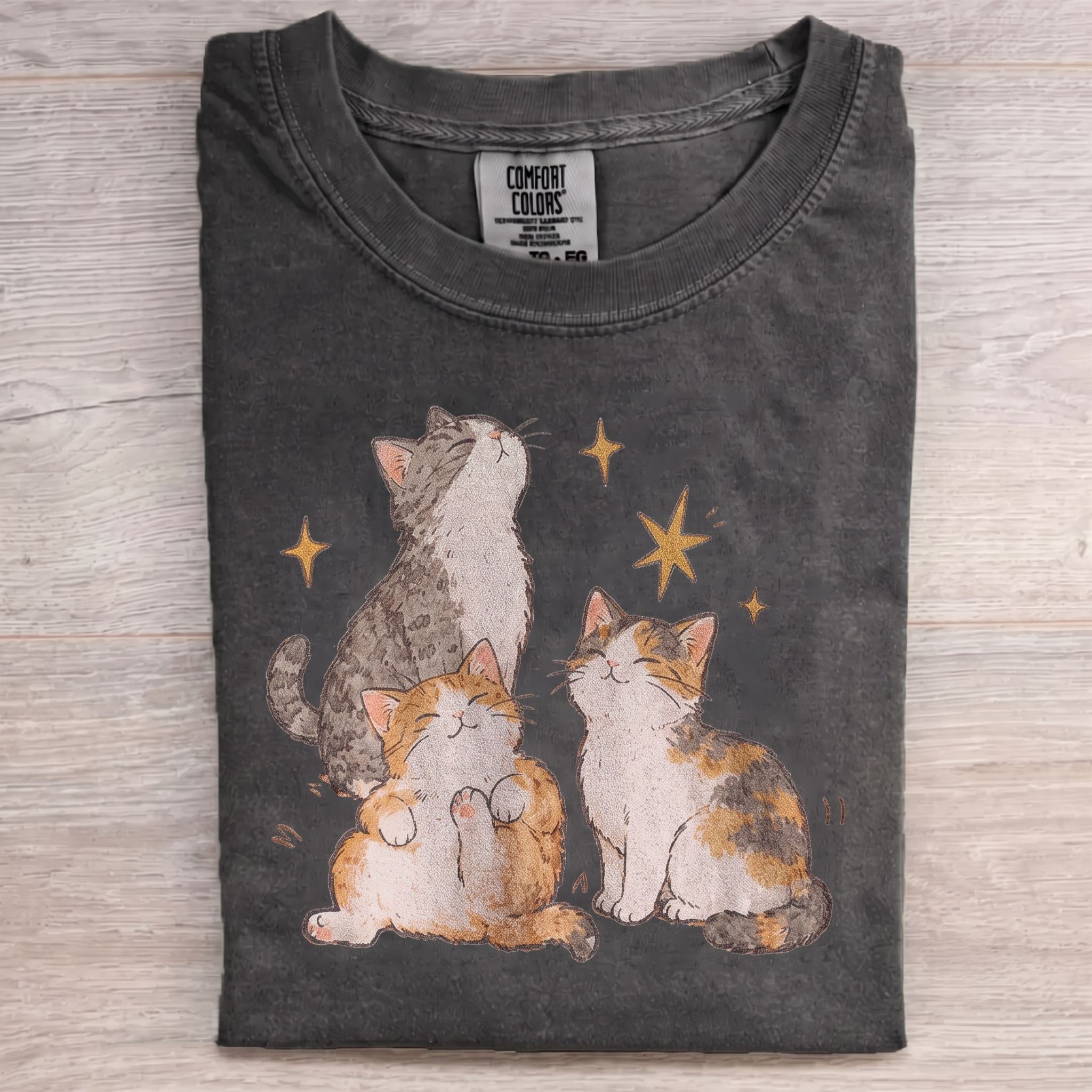 Retro Cozy Cat Family T-shirt