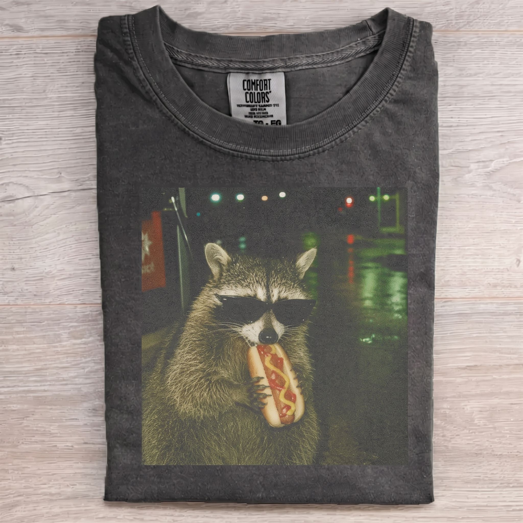 Raccoon Eating Hotdog T-shirt