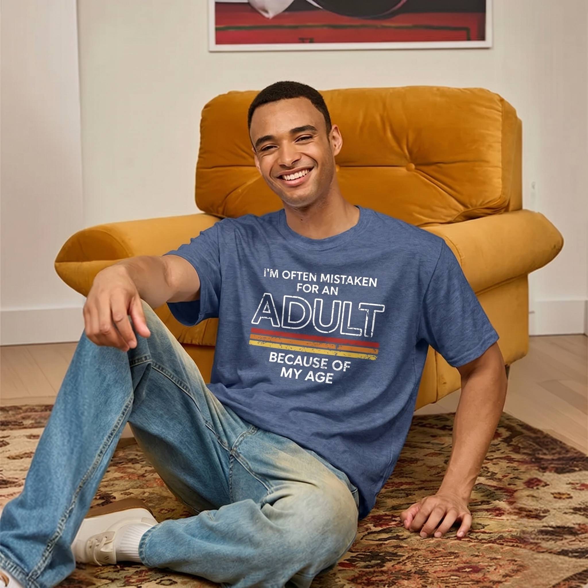 Mistaken For An Adult Ultra Soft Heather Tee