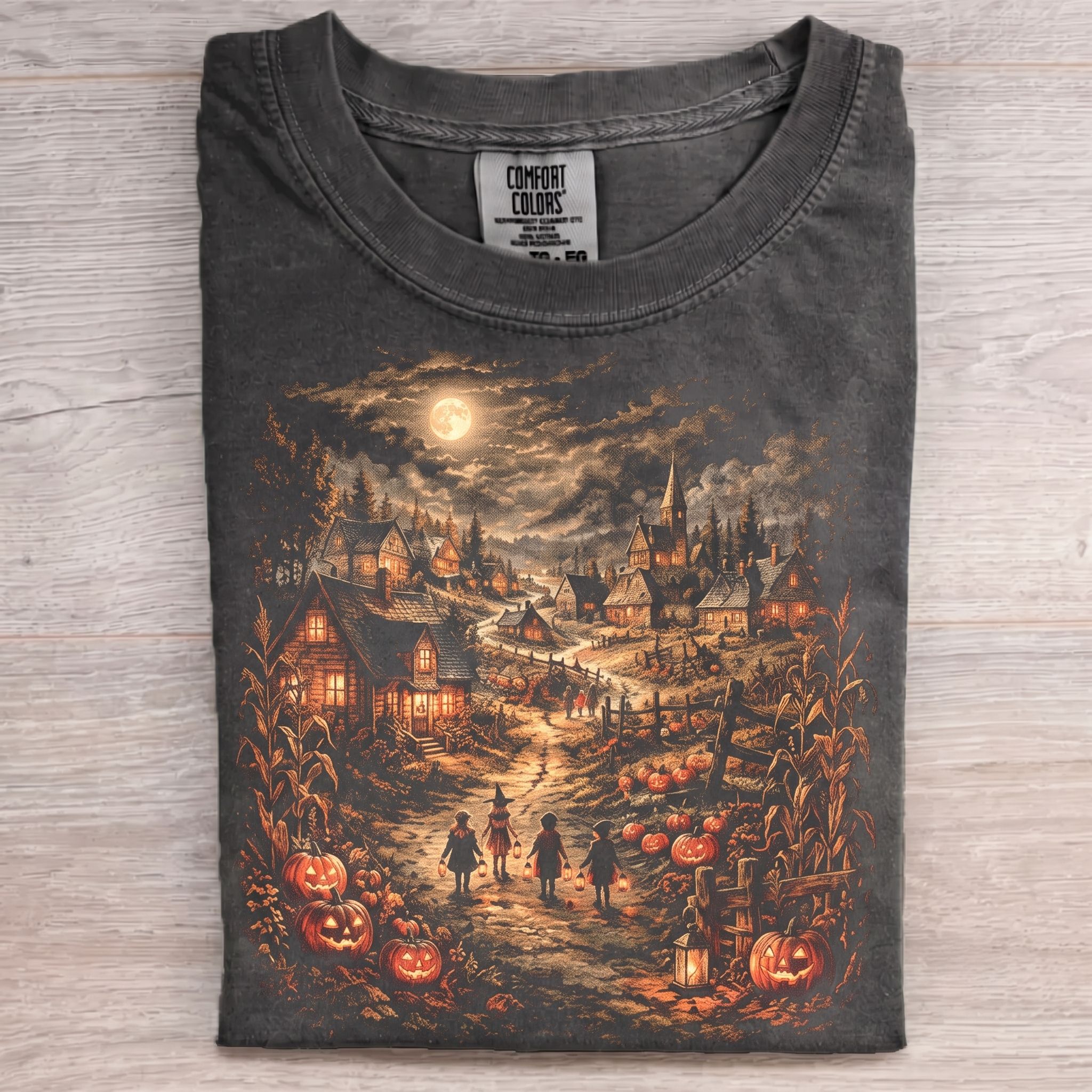 Vintage Nostalgic Halloween Village T-shirt