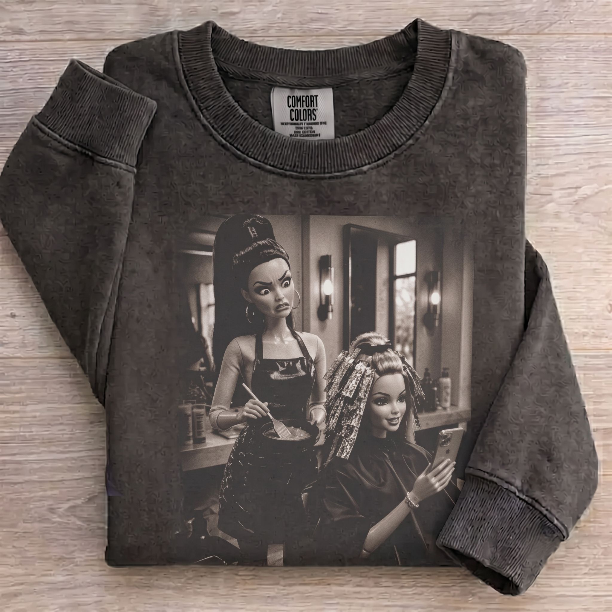 Funny Salon Doll Face Sweatshirt