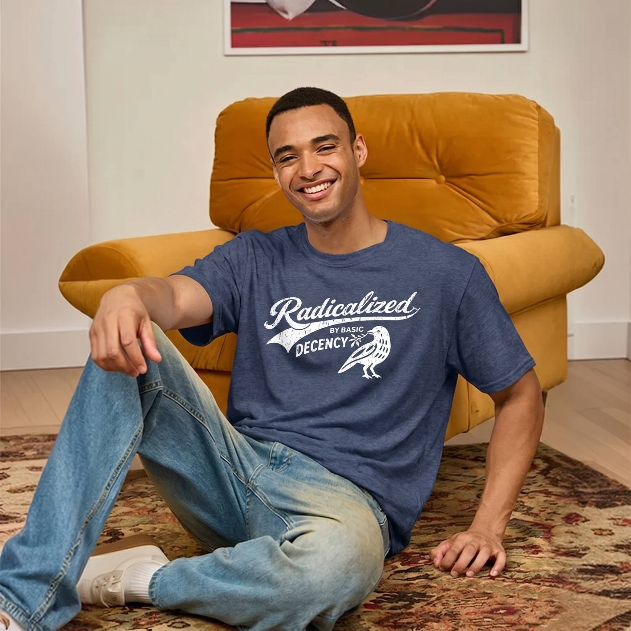 Radicalized By Basic Decency Ultra Soft Heather Tee