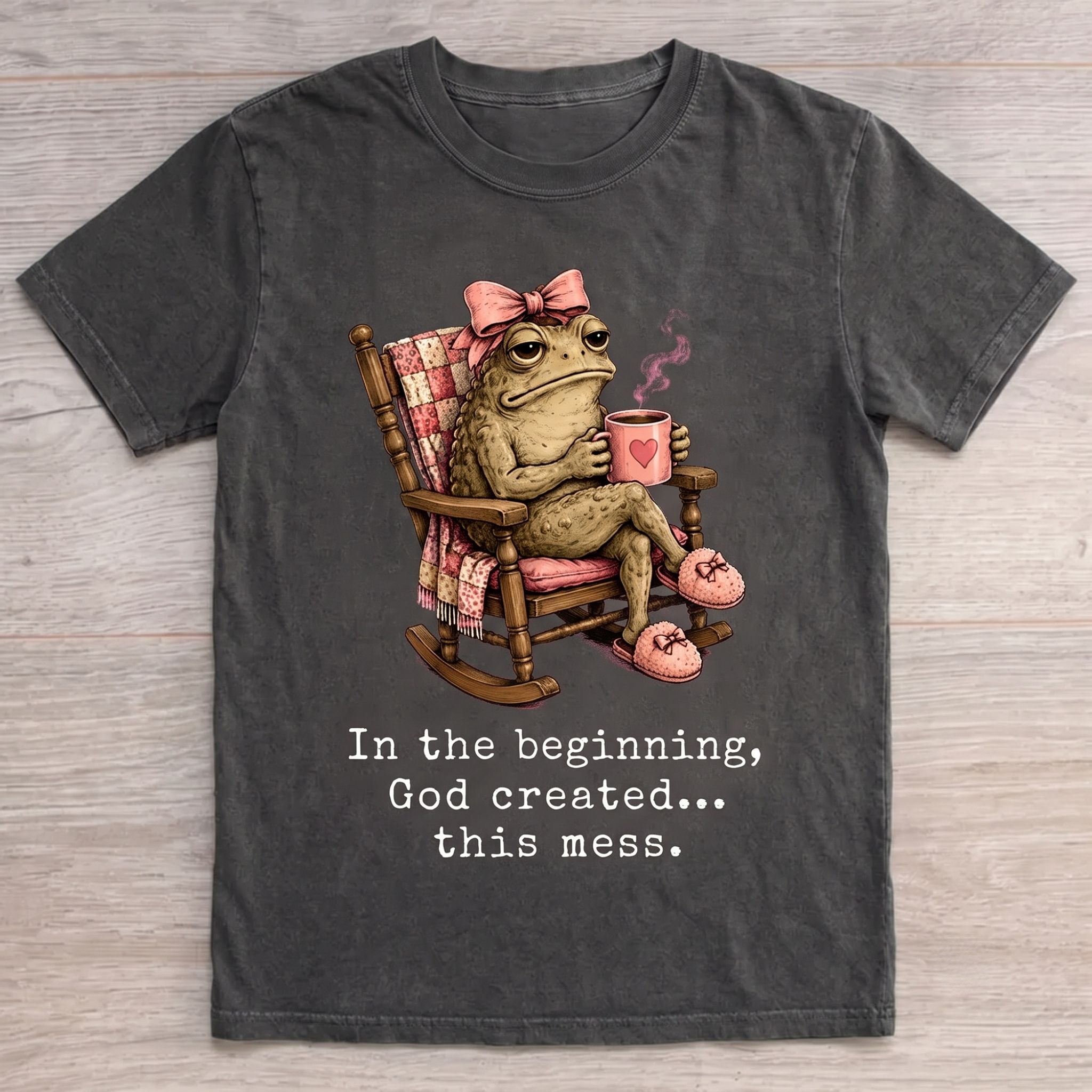 In The Beginning God Created This Mess Christian Washed T-Shirt