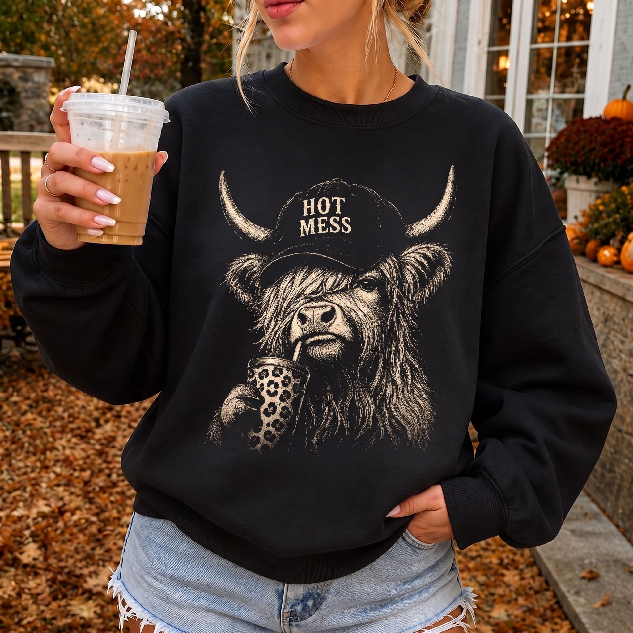 Hot Mess Highland Cow Sweatshirt