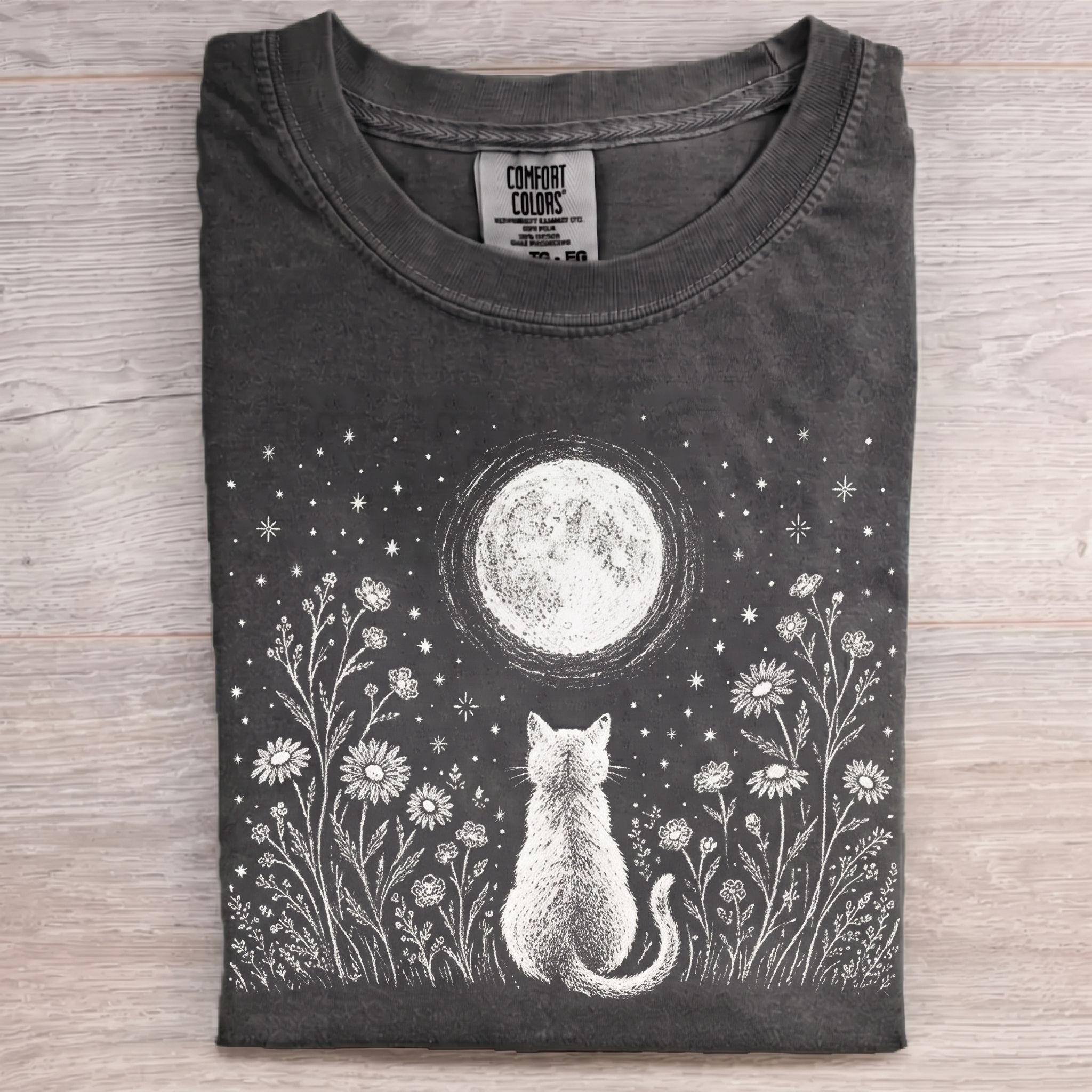 Celestial Cat Moon T-shirt