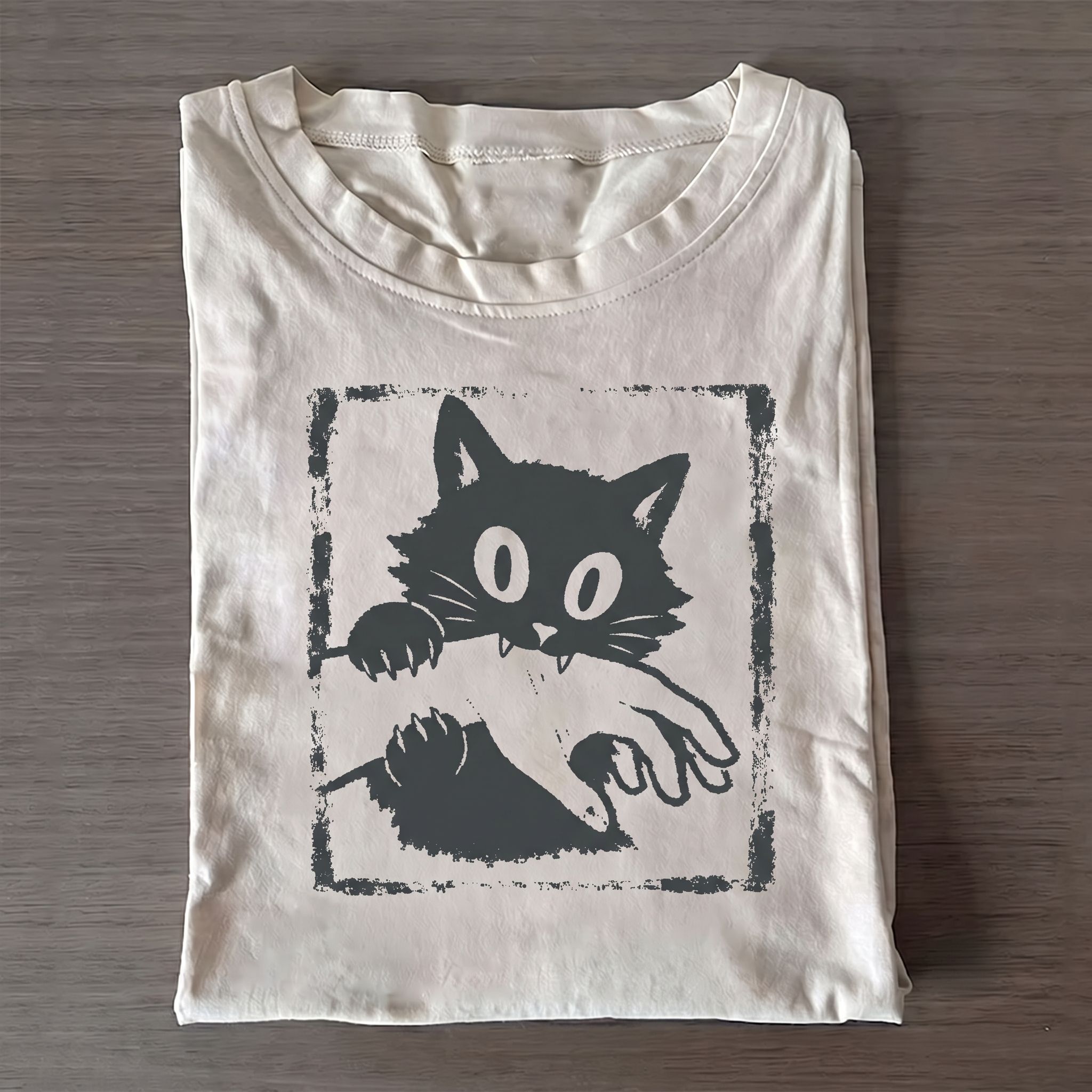 Funny Cat Biting Hand T-shirt