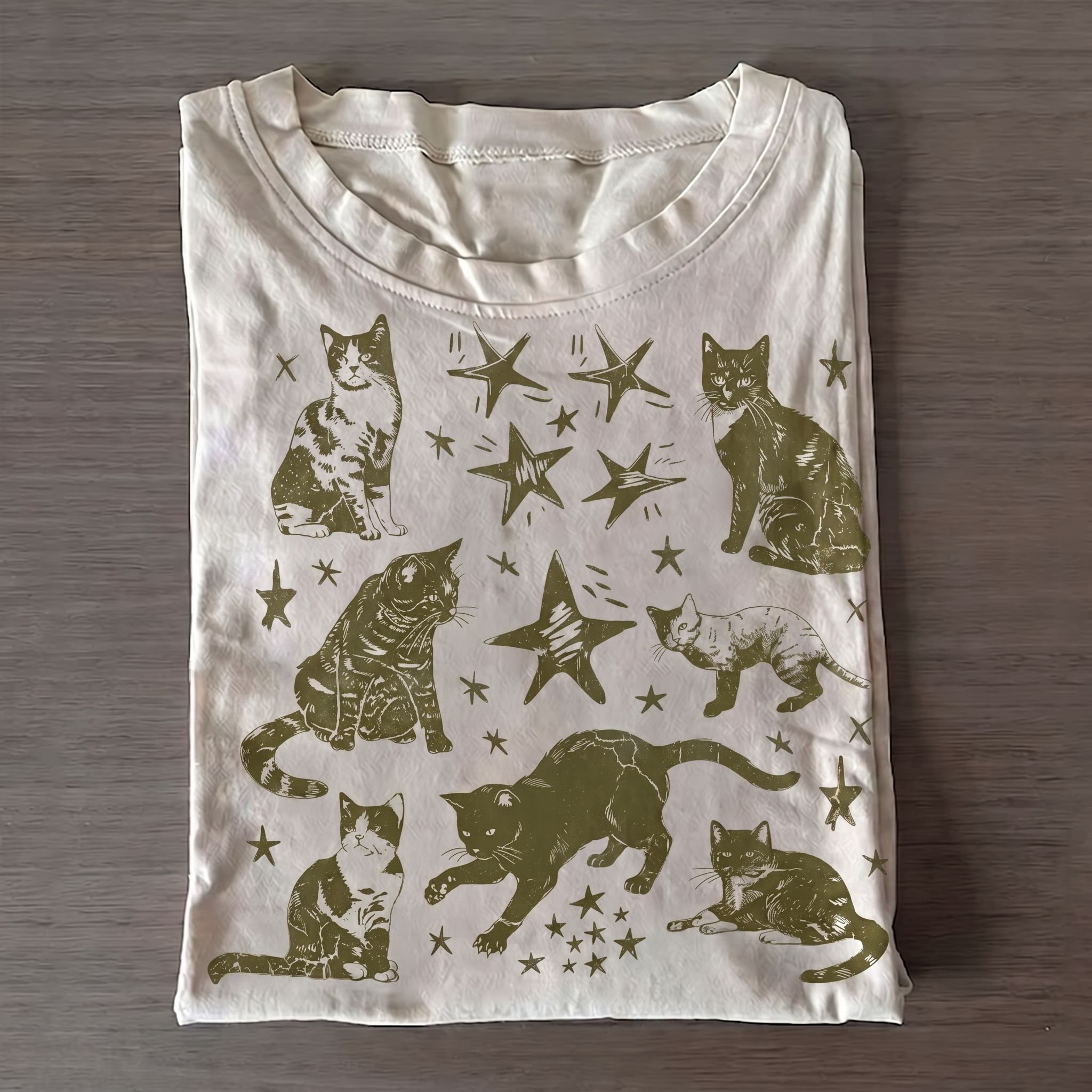 Vintage Cat Star T-shirt