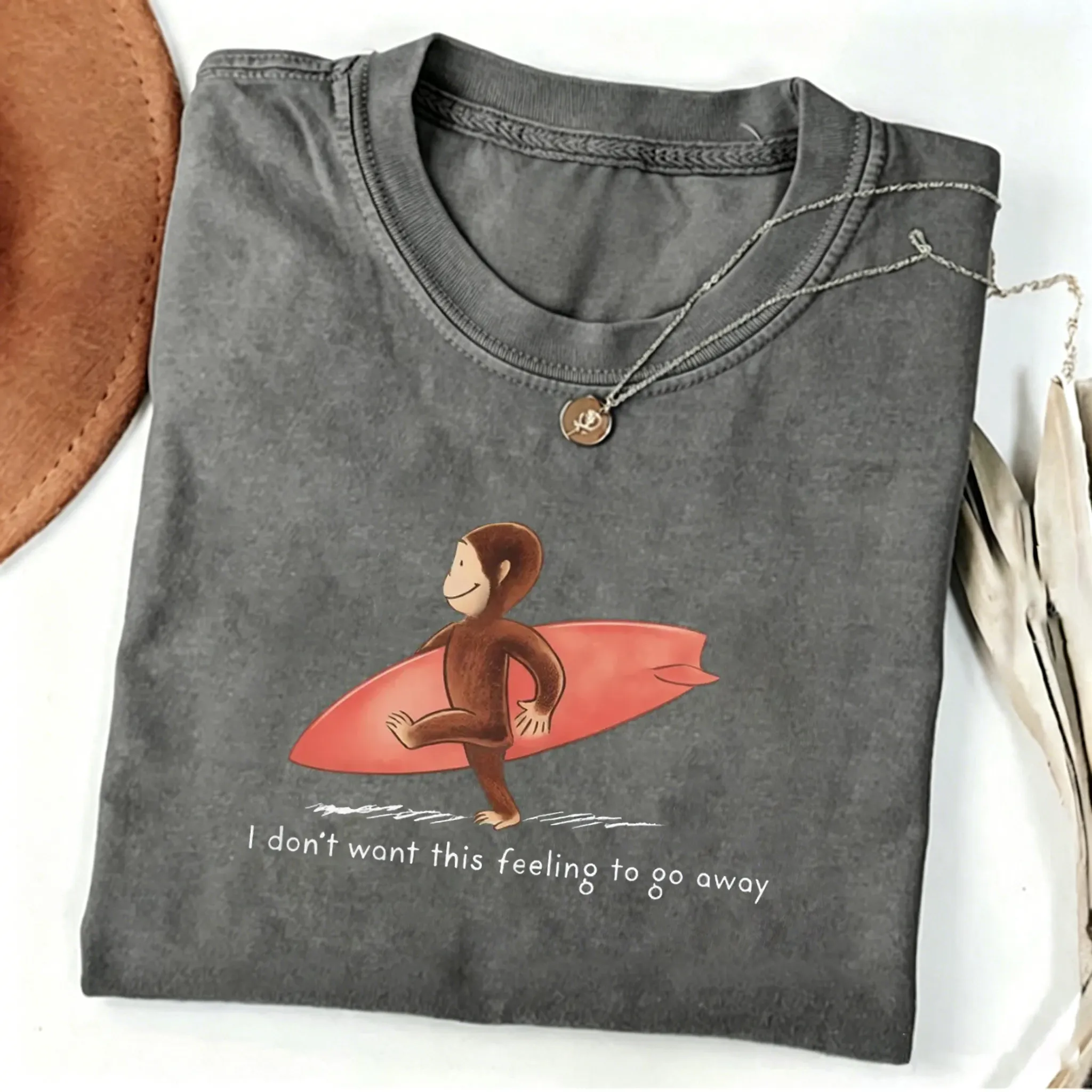 Curious Surfer Monkey T-shirt