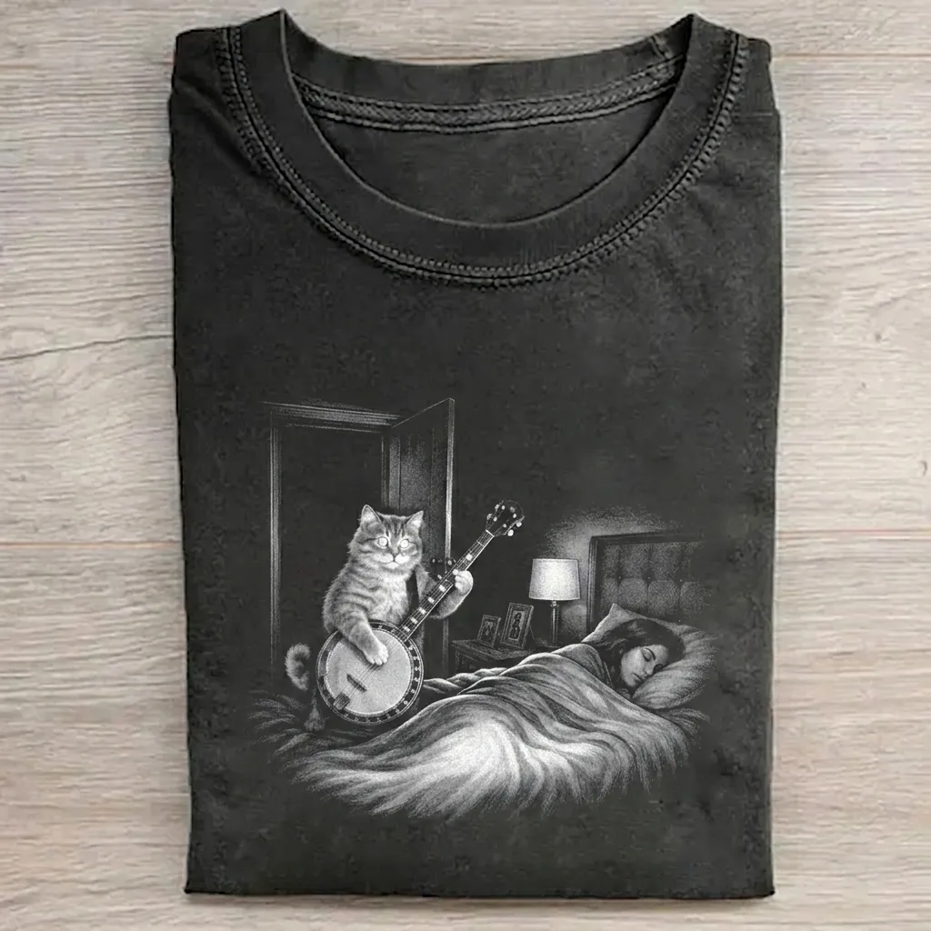 Funny Banjo Cat T-shirt
