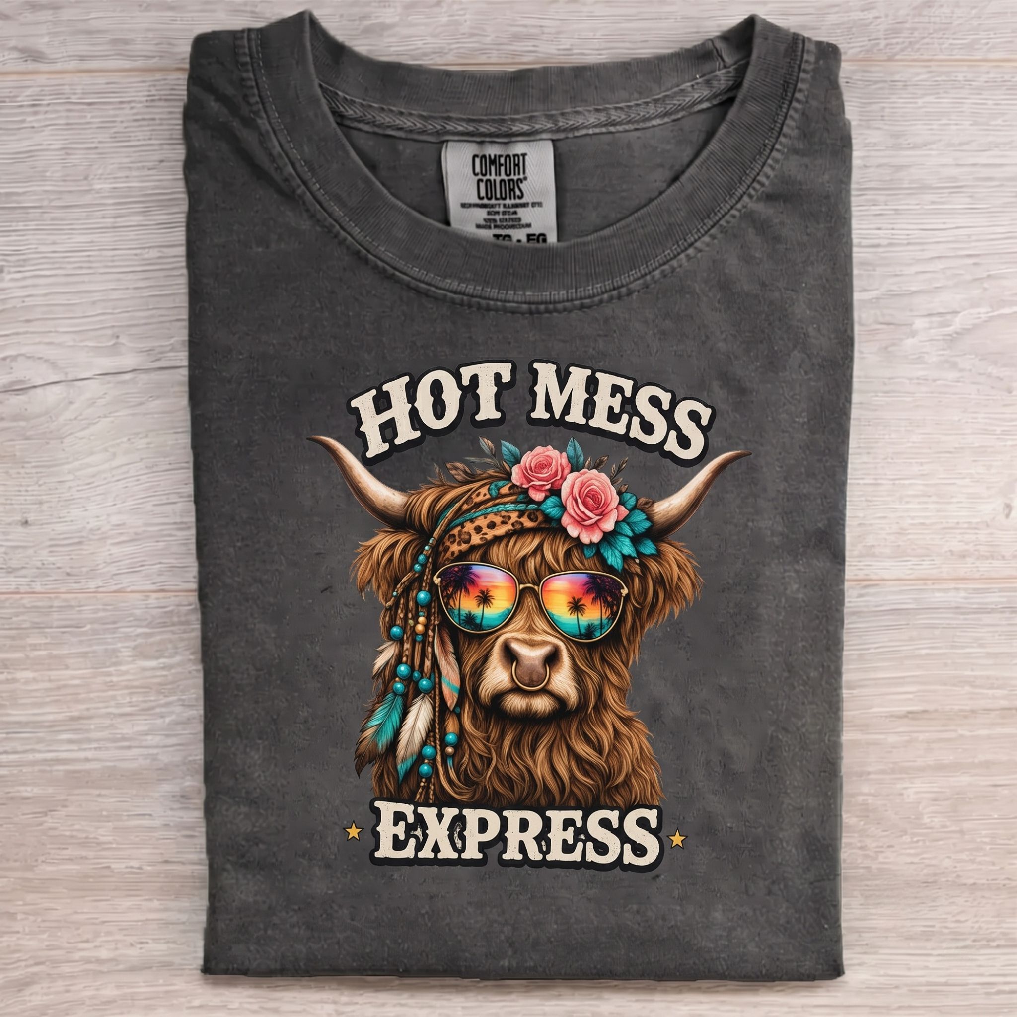 Hot Mess Highland Cow T-Shirt