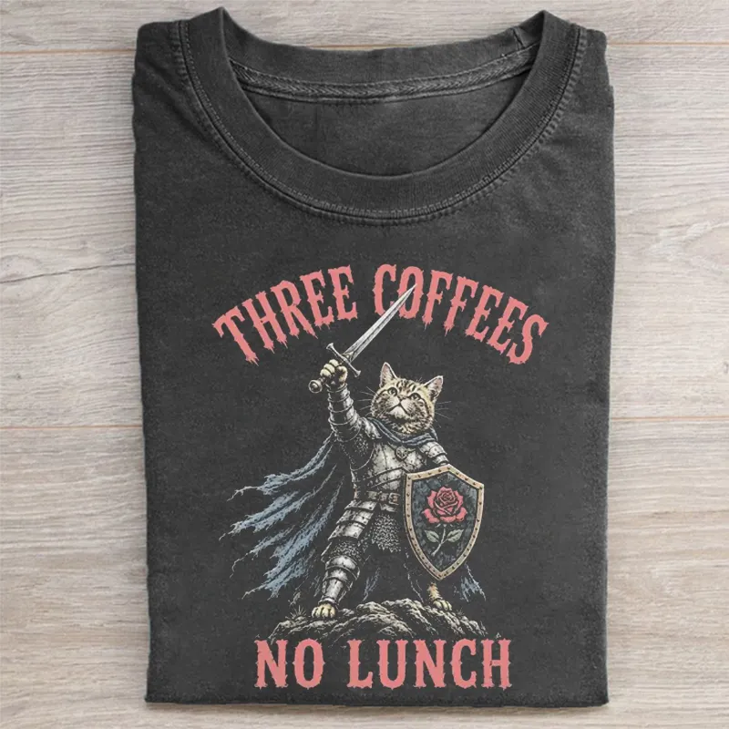 Three Coffees No Lunch T-shirt