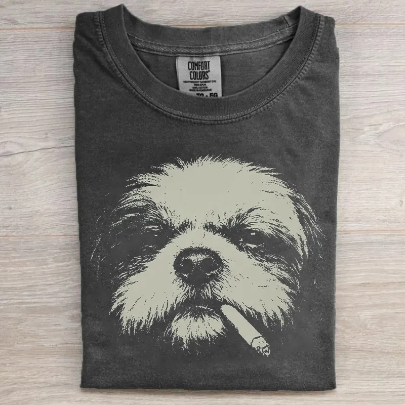 Smoking Shih Tzu T-shirt