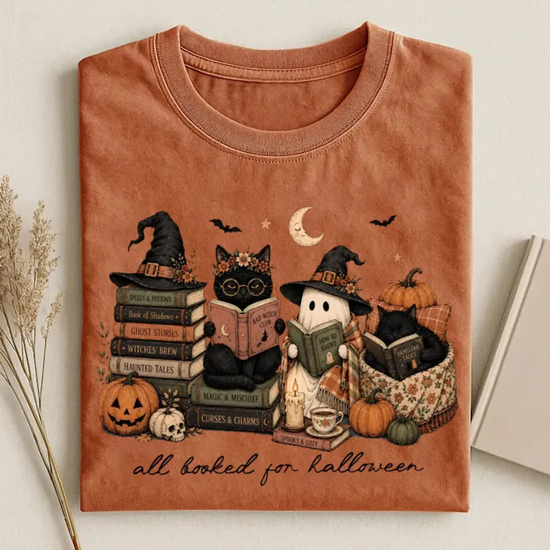 All Booked For Halloween T-shirt