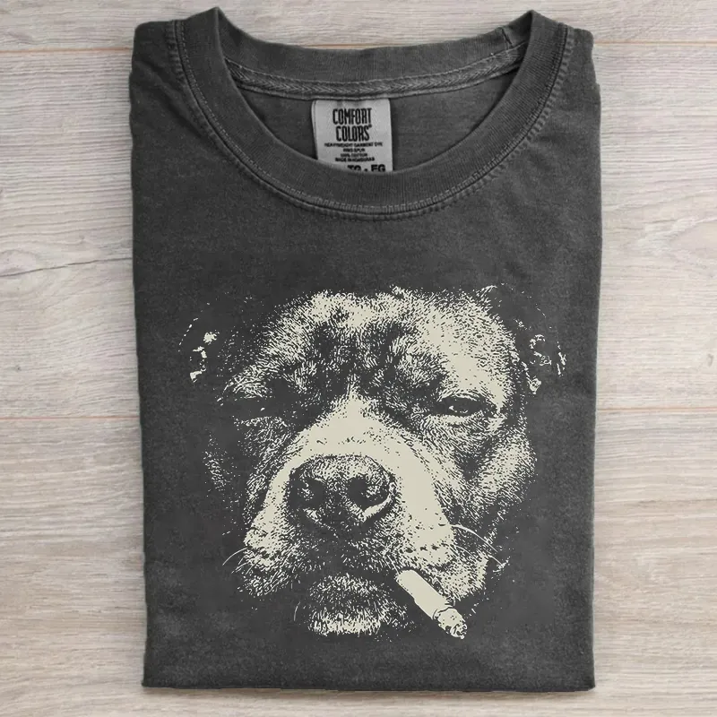 Smoking Pitbull T-shirt
