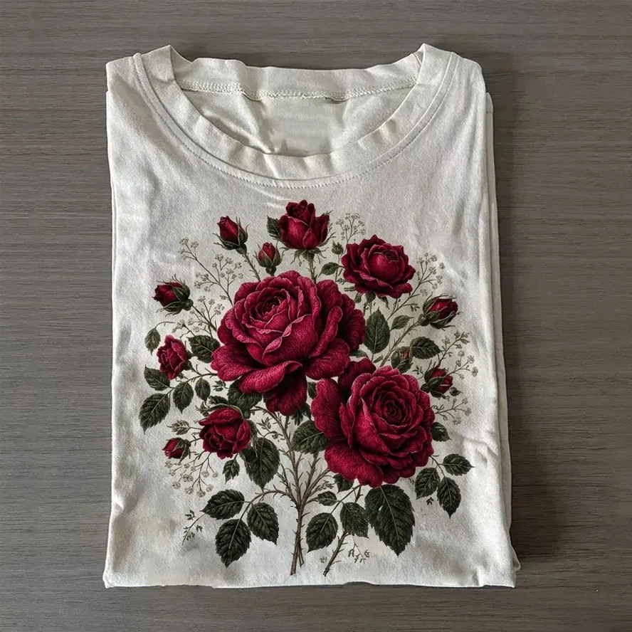 Red Rose Botanical T-shirt