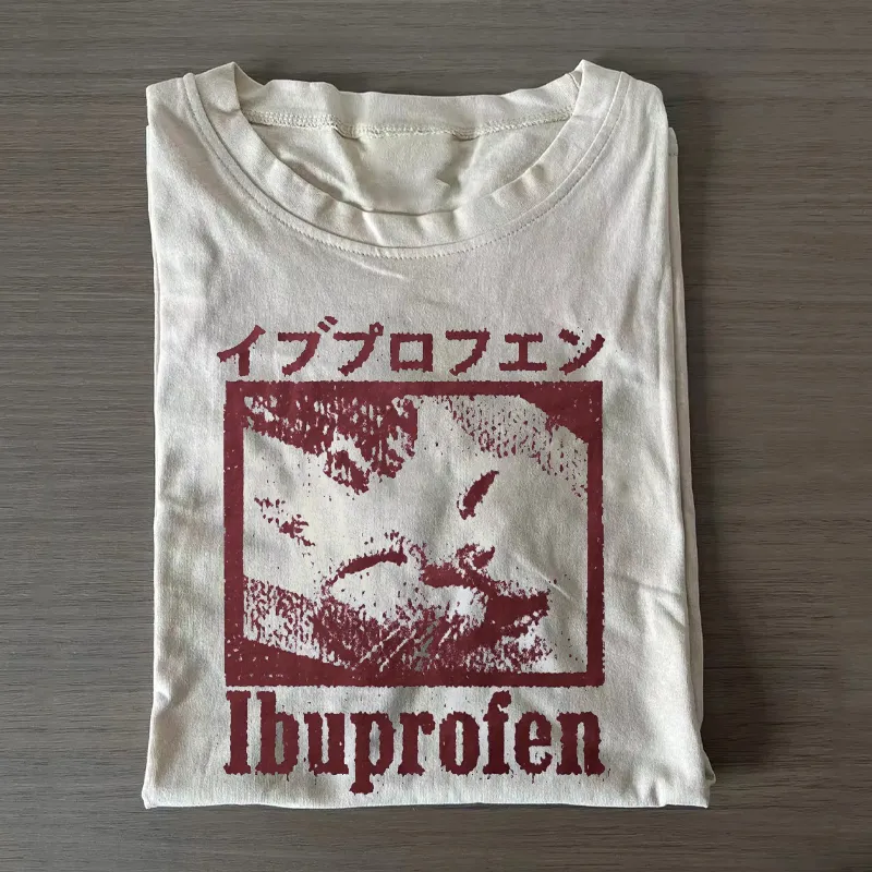 Ibuprofen Cat Meme Grunge Cursed Humor T-shirt