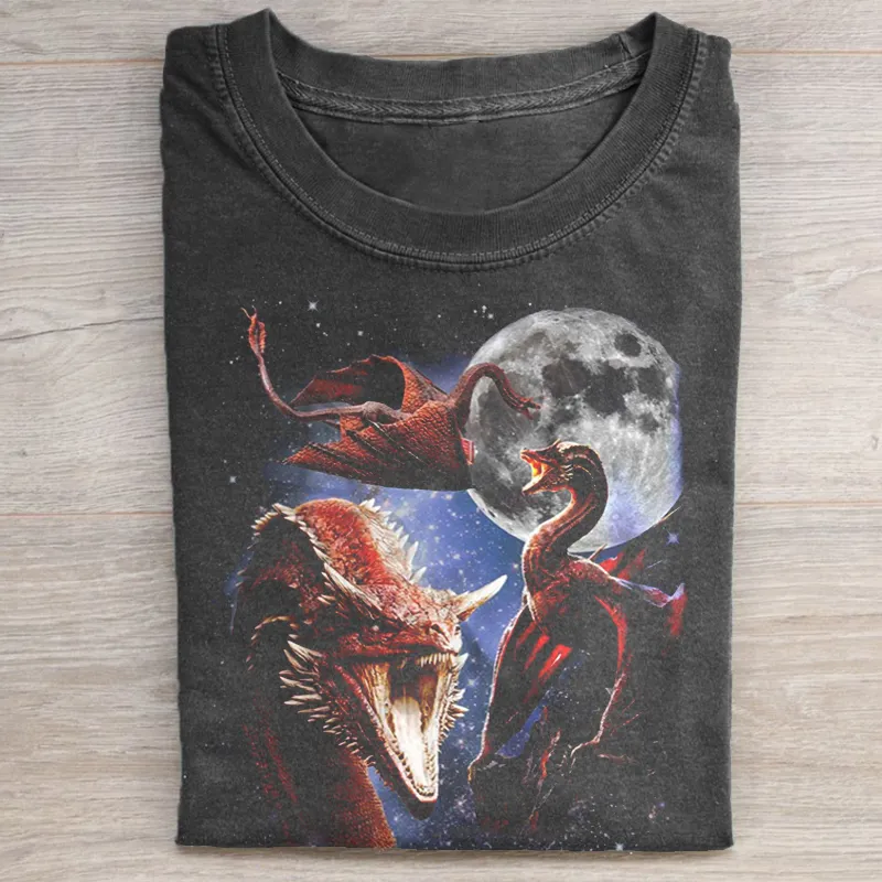 Retro Dragon Moon T-shirt