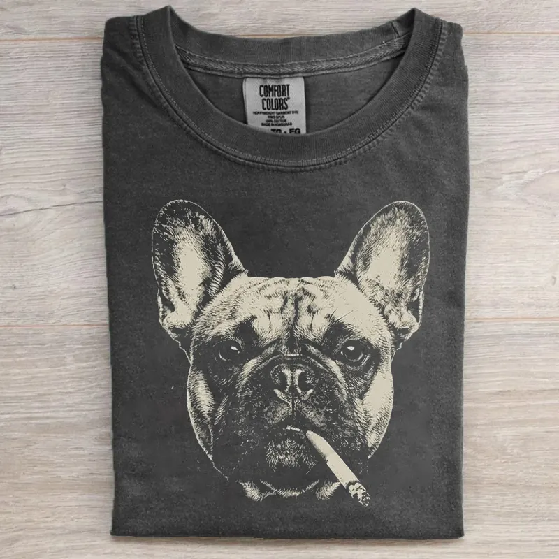 Funny French Bulldog Smoking T-shirt