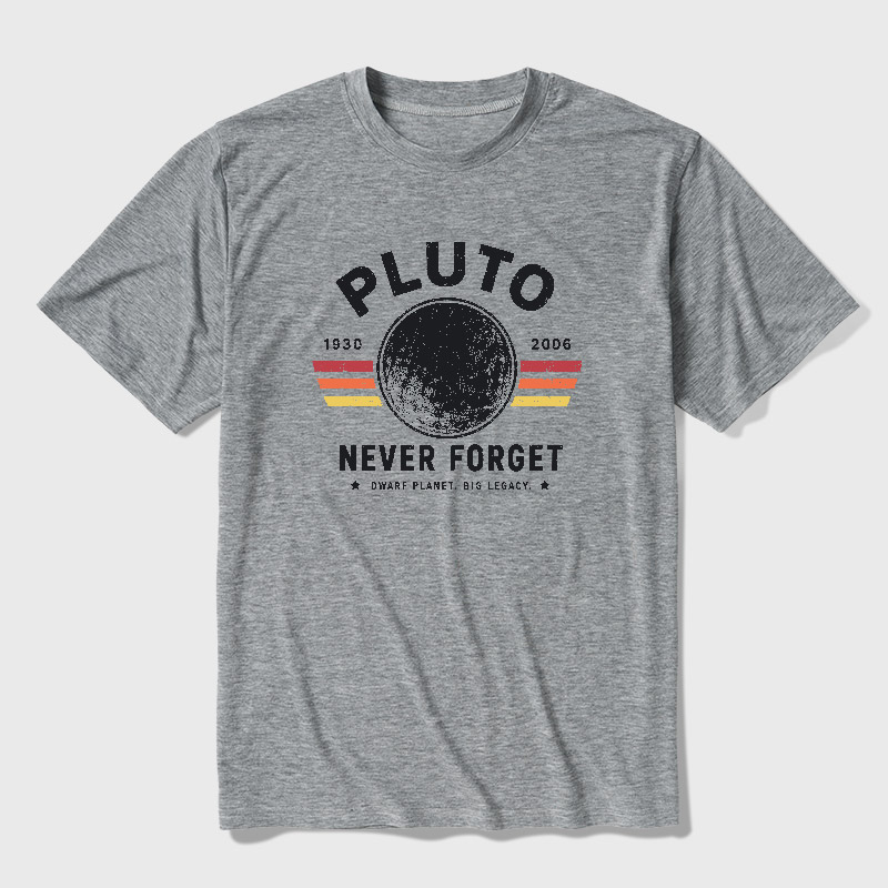 Never Forget Pluto Retro Style Ultra Soft Heather Tee