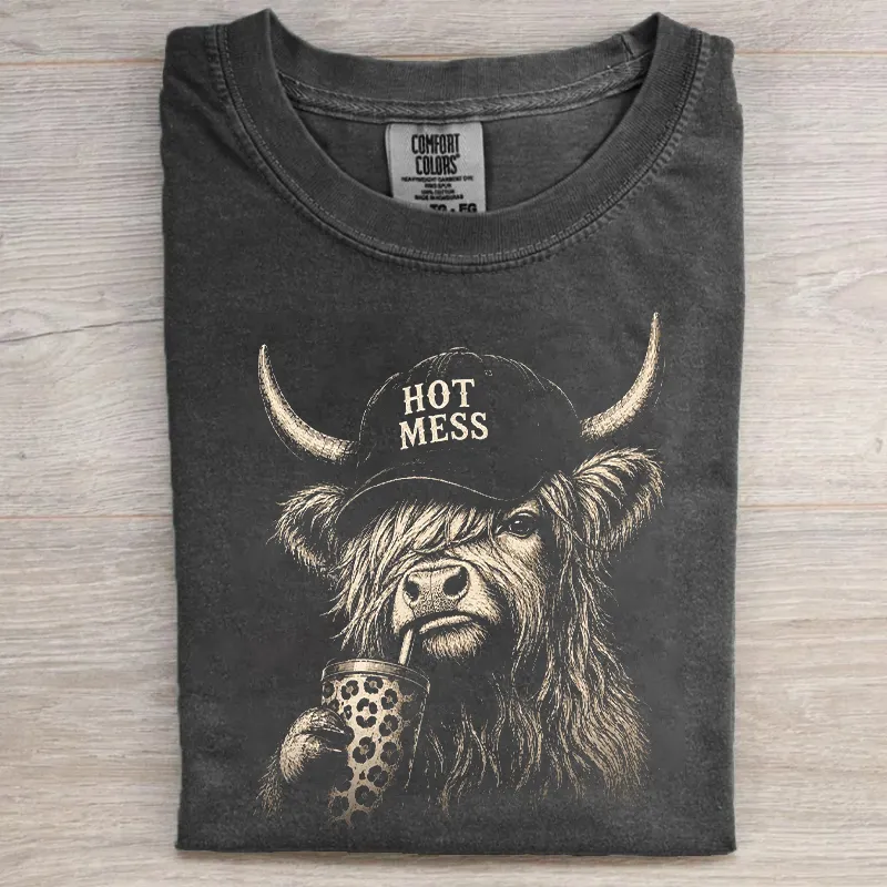 Hot Mess Highland Cow T-shirt