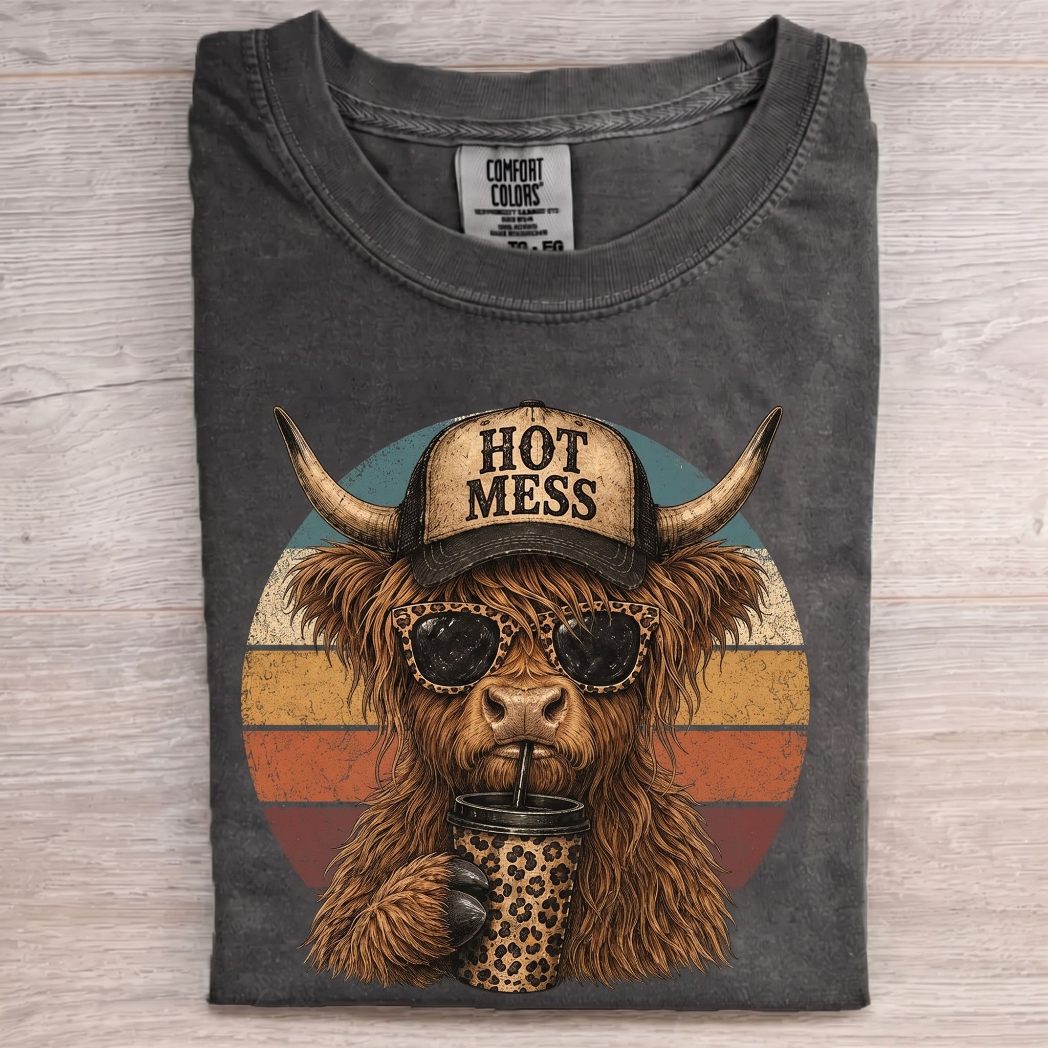Hot Mess Highland Cow T-Shirt