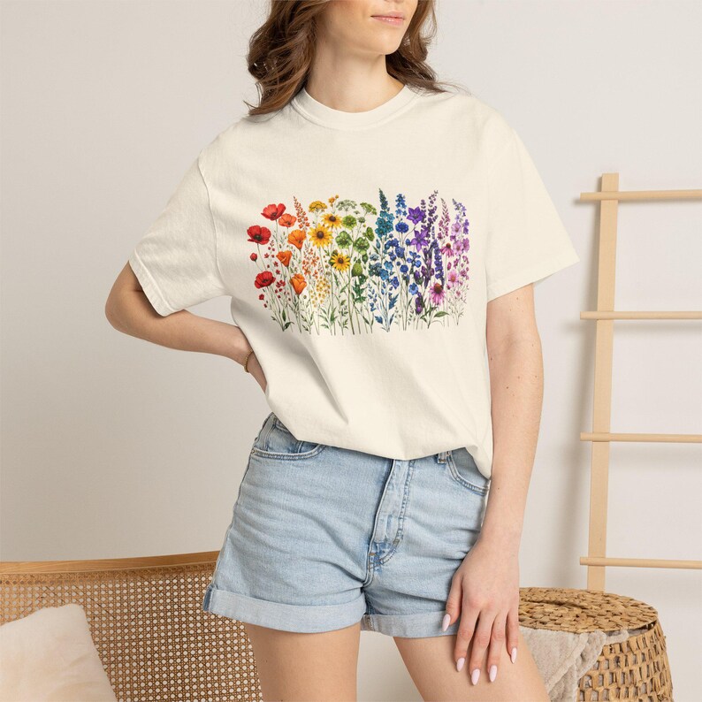 Wildflower LGBT Rainbow Floral Pride T-Shirt