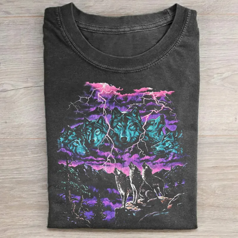 Vintage Wolf Thunder Storm 90s T-shirt