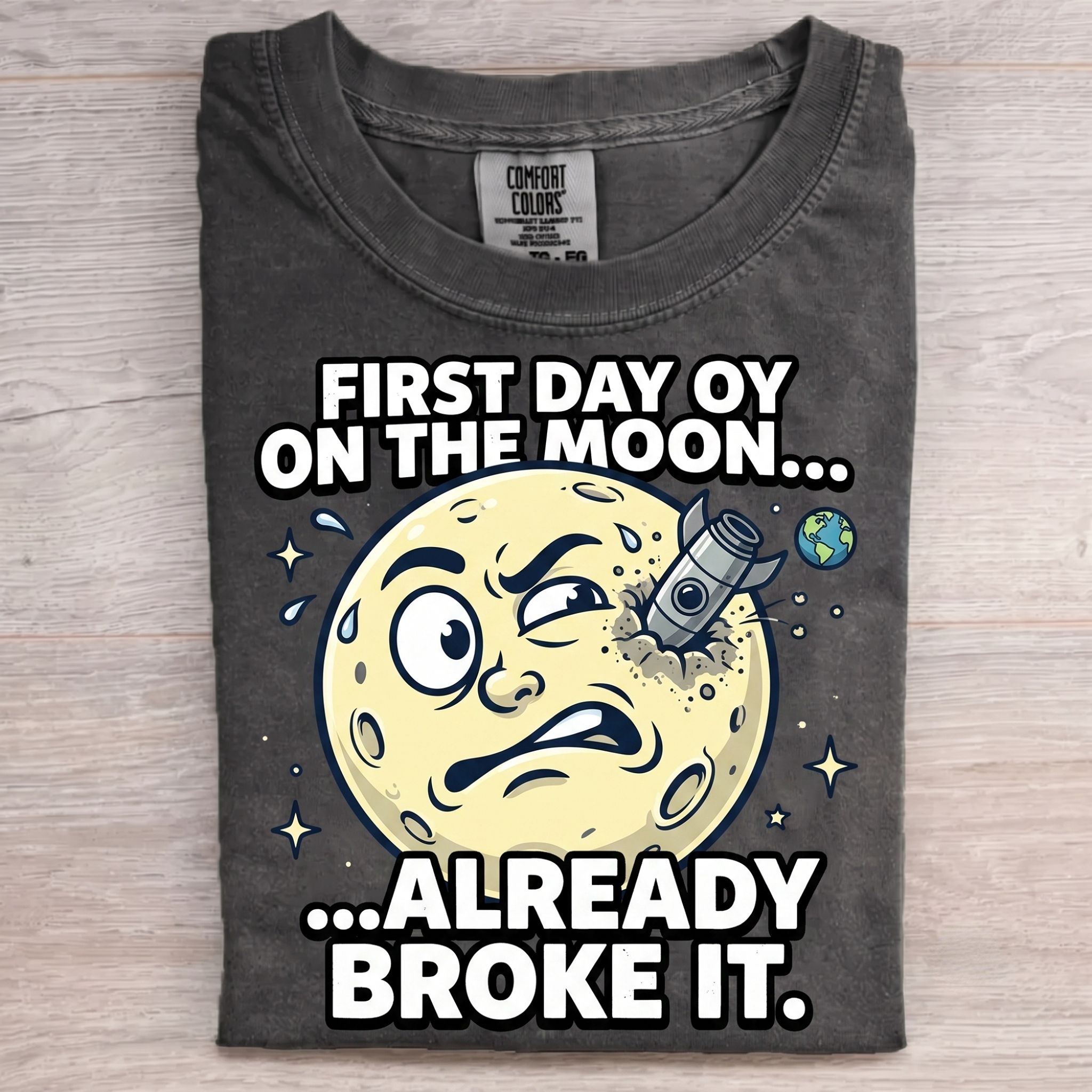 First Day Oy on The Moon T-Shirt