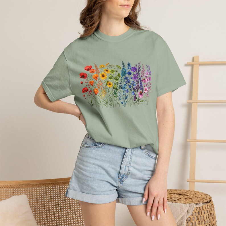 Wildflower LGBT Rainbow Floral Pride T-Shirt