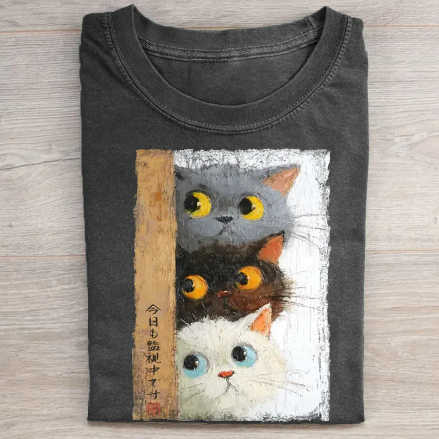 Three Cute Cats Watch You T-Shirt