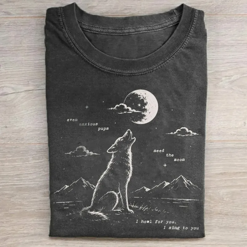 Retro Wolf Moon T-shirt