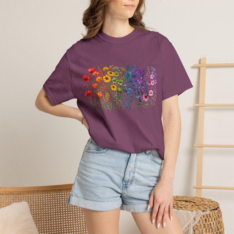 Wildflower LGBT Rainbow Floral Pride T-Shirt