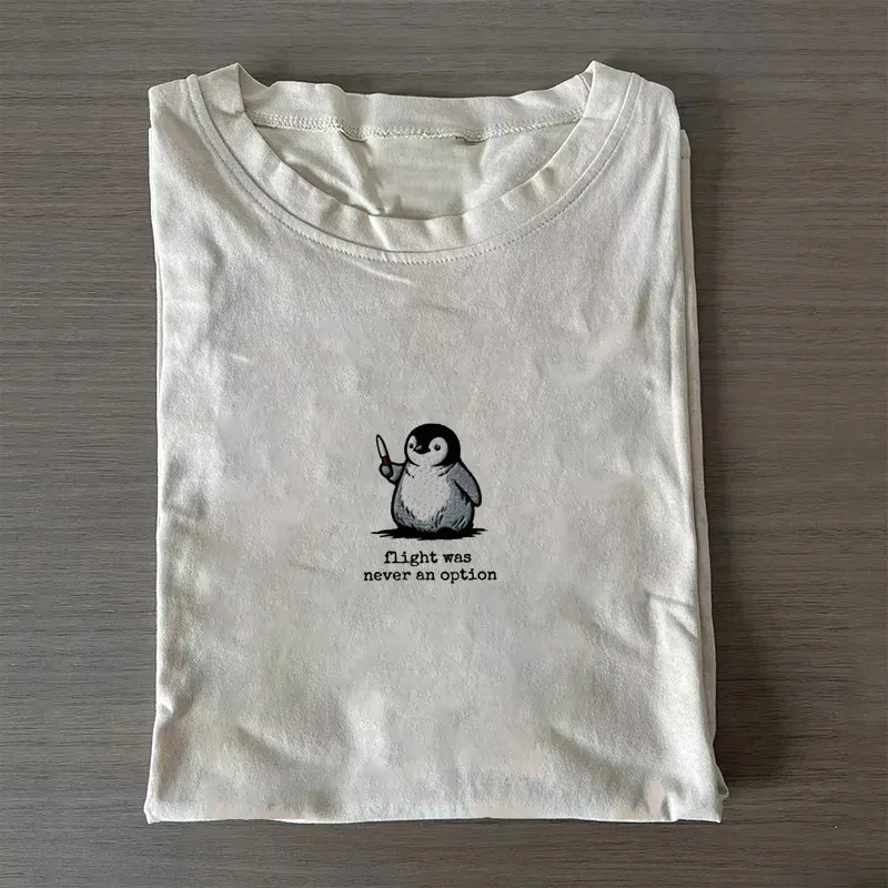 Flight Was Never An Option Embroidered T-shirt