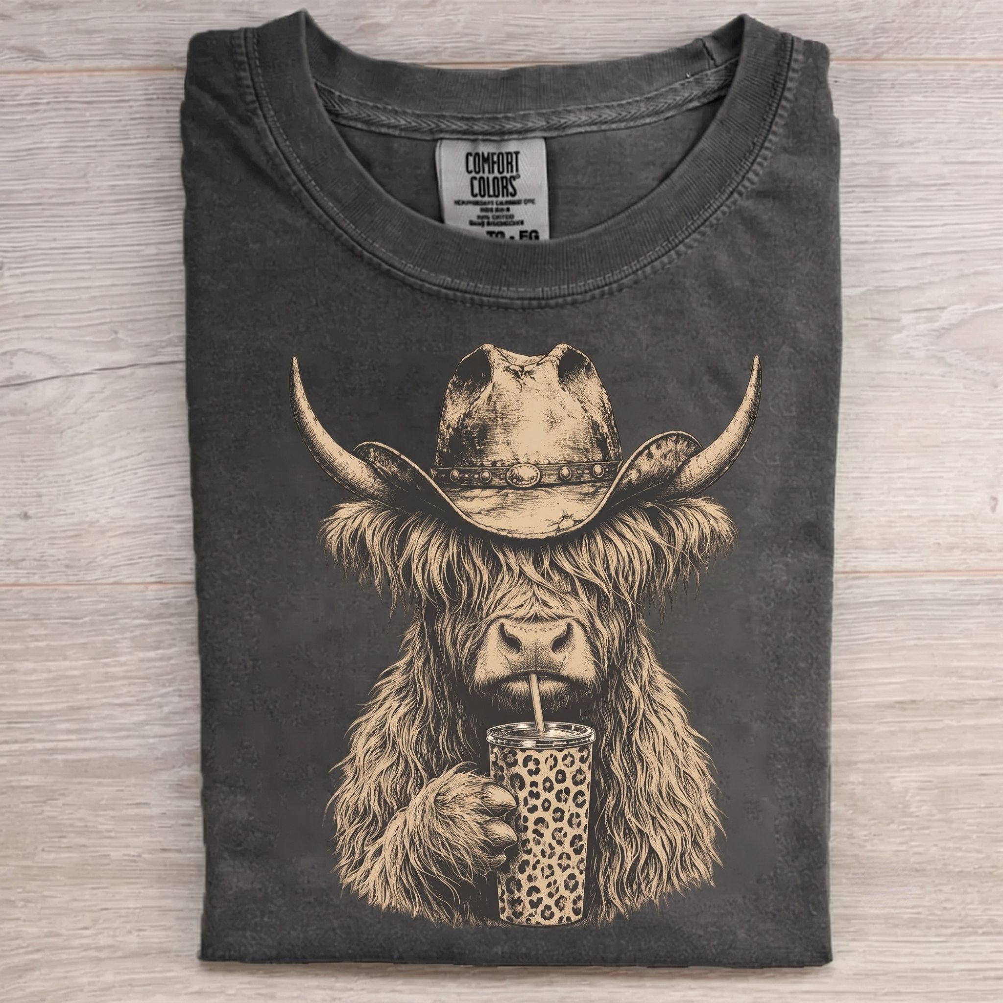 Western Cowboy Highland Cow T-shirt
