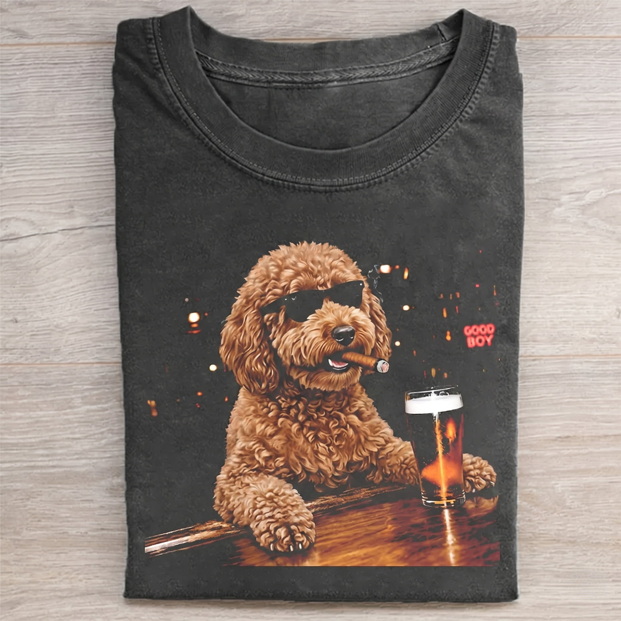 Teddy Drinking Beer Graphic T-shirt