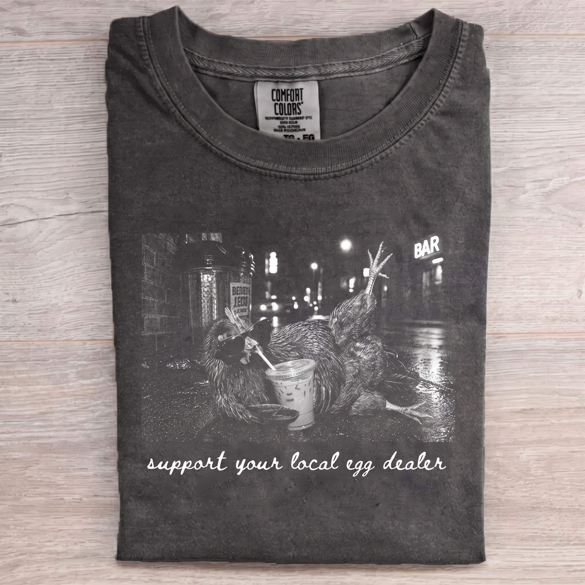 Chicken Drinking Iced Coffee T-Shirt