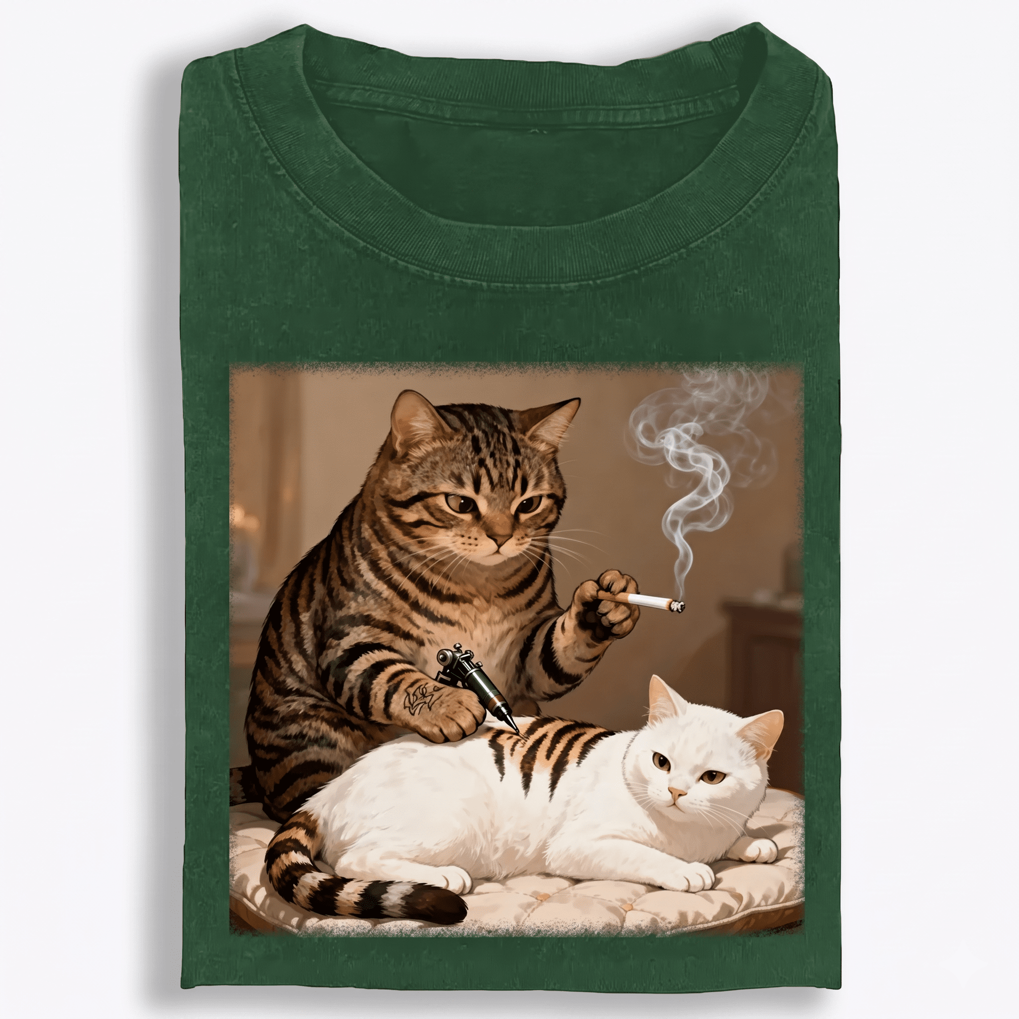Cat Tattoo Artist Retro Washed T-Shirt | 100% Cotton | Streetwear Essential