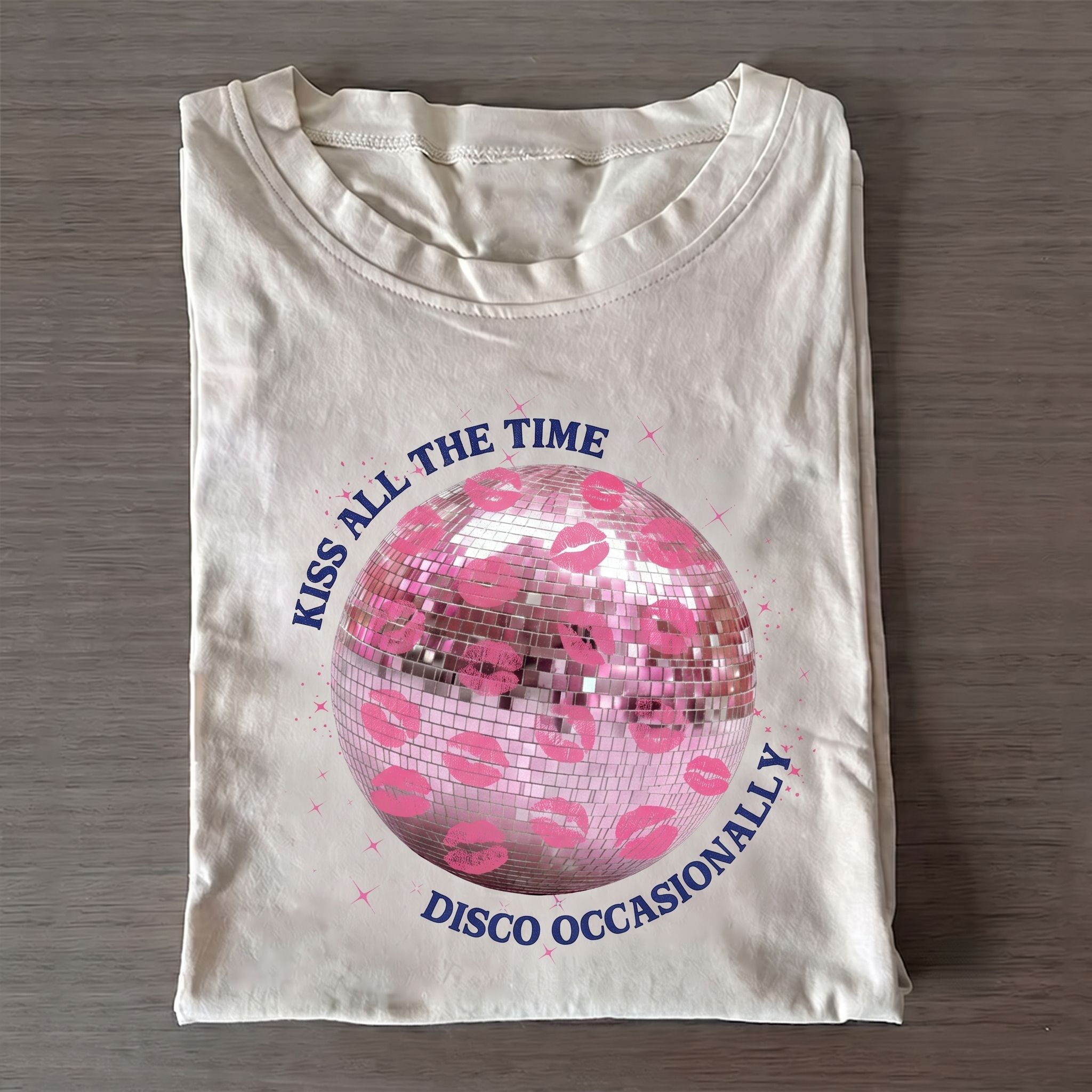 Kiss All the Time Boxy Cropped T-Shirt