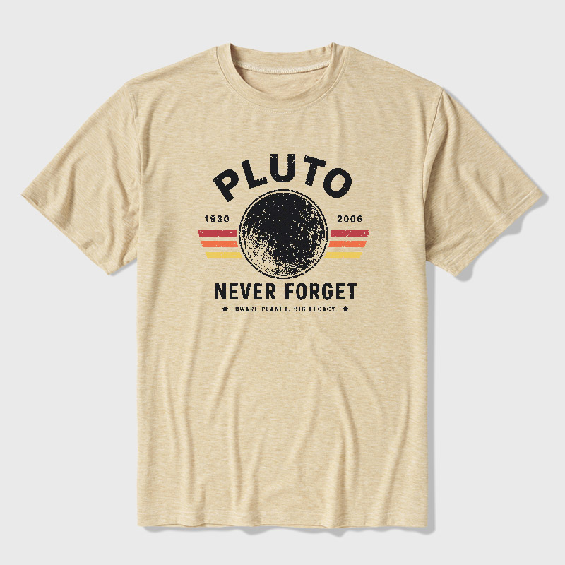 Never Forget Pluto Retro Style Ultra Soft Heather Tee